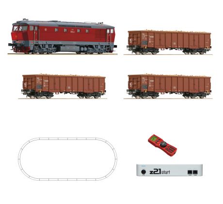 51294 - Digitalní start set, Motorová lok T 478.2075 s třemi vozy Eas, ČSD