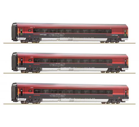 74041 - 3-dílný set rychlíkových vozů Railjet, DCC, osvětlení