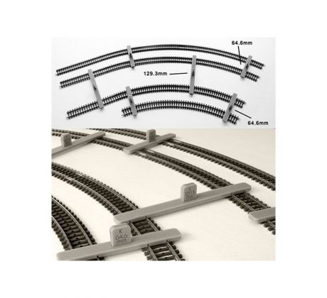 PPT-HO-MK - Fixační držák pro paralelní dvojkolejku s pevnou roztečí kolejí 129,3 mm / 64,6 mm