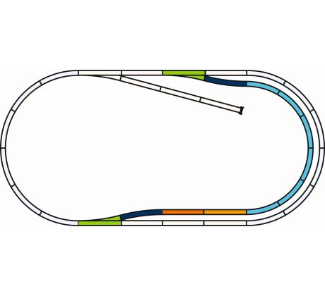 55321 - Základní sada PIKO A-Gleis s podložím: set C
