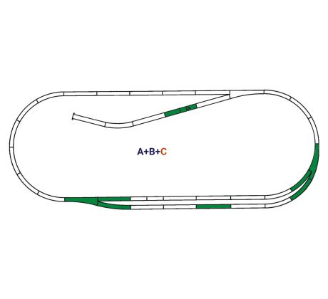 42011 - Startovací sada kolejí Roco Line s podložím - sada C
