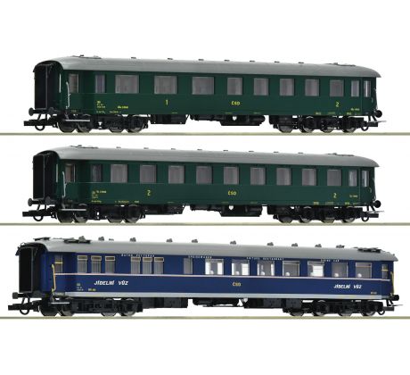 6200036 - Set tří kořistních rychlíkových vozů ČSD. epocha III