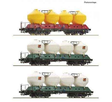 6600180- 3-dílný set vozů na přepravu cementu Uacs 451.1 ČD