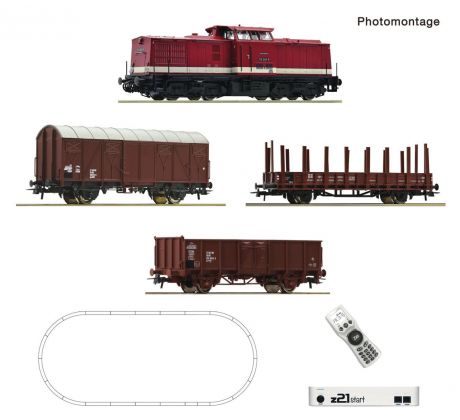 5110009 - z21 start digitální souprava: Dieselová lokomotiva BR 110 s nákladním vlakem DR, DCC