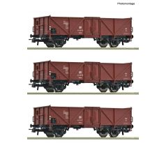 6600115 - Třívozový set otevřených nákladních vozů Ommu DR