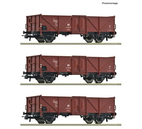 6600115 - Třívozový set otevřených nákladních vozů Ommu DR